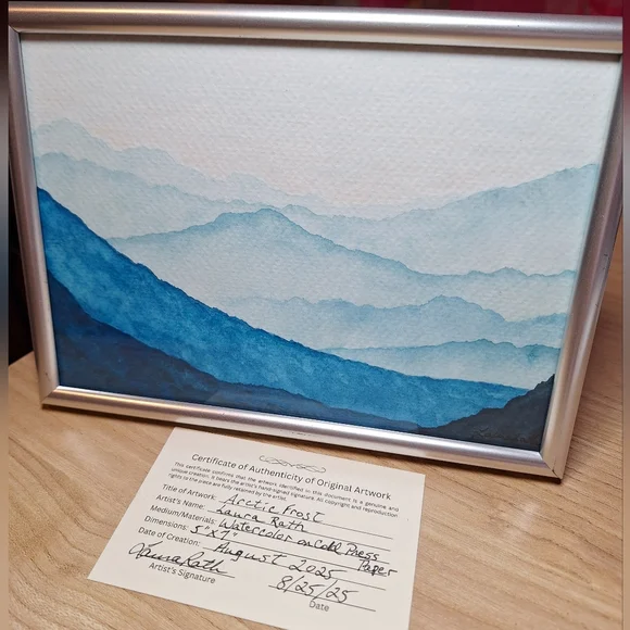 "Arctic Frost" Hand-painted watercolor painting - Picture 4 of 12